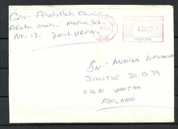 TURKEY 1996 Cover To Finland Meter Cancel Frankostempel 40 000 Lira - Lettres & Documents