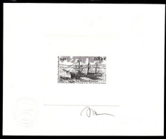 ST. PIERRE & MIQUELON(2001) Ship Marie Thérèse. Die Proof In Black Signed By The Engraver MIERMONT. Scott No 713. - Sin Dentar, Pruebas De Impresión Y Variedades