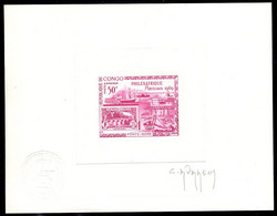 CONGO(1969) Middle Congo #72 (Train On Mindouli Viaduct). Ships. Logging Crane. Die Proof In Violet Signed. Scott C77 - Autres & Non Classés