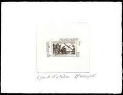 FRENCH POLYNESIA(2010) Early Polynesian Stamp. Stage Die Proof In Black Signed By The Engraver LAVERGNE. Sc 1038 - Non Dentelés, épreuves & Variétés