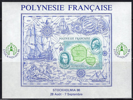 FRENCH POLYNESIA(1986) Stockholmia Exhibition. Imperforate S/S. Scott No C220, Yvert No BF12. - Imperforates, Proofs & Errors
