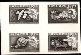 HUNGARY(1974) UPU Centenary. Photographic Proof Of Set Of 4. Scott Nos 2282-5. - Proeven & Herdrukken