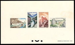 FRANCE(1965) Windmill. Gorge. Chateau. Prehistoric Stone Monuments. Compound Deluxe Proof. Yvert 1438-41 - Essais De Couleur 1945-…