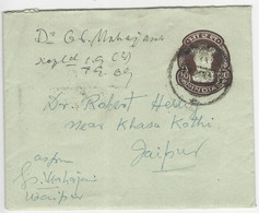 India Stamped Letter 1969 Udaipur To Jaipur - Sobres