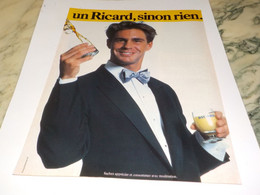 ANCIENNE  PUBLICITE UN RICARD SINON RIEN  1987 - Alcools