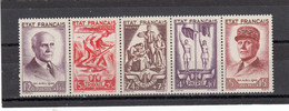 France - Année 1943 - Neuf** - N°YT 576/80** - Au Profit Du Secours National - Bande T.F.P. - Unused Stamps