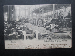 CP BELGIQUE (V2210) SERAING (2 Vues) Cockerill, Halle De Grand Montage - Papeterie G. Lemaire - Lenoir - 1902 - Seraing