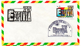 Bolivia 1975 CEFIBOL 1026ss EXFIVIA'75 Inauguration Cover 15-XI-75 - Bolivia