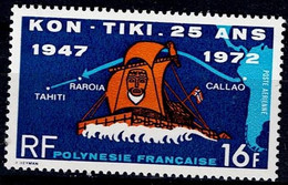 FRENCH POLYNESIA 1972 25TH ANNIVERSARY OF THE ARRIVAL OF THE KON TIKI RAFT MI No 156 MNH VF!! - Ongebruikt