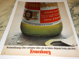 ANCIENNE  PUBLICITE UNE CERTAINE IDEE DE LA BIERE KRONENBOURG 1973 - Alcools