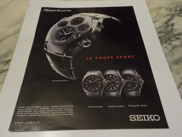 ANCIENNE  PUBLICITE COUPE SPORT MONTRE  SEIKO 2001 - Autres & Non Classés