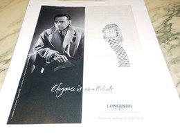 ANCIENNE PUBLICITE BODART ELEGANCE IS AN ATTITUDE MONTRE LONGINES  2001 - Otros & Sin Clasificación