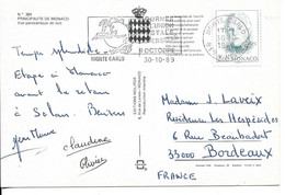 MONACO  -  TIMBRE  N° 1671  -  S.A.S. RAINIER III  -  TARIF 1 08 1987 - FLAMME JOURNEE UNION POSTALE UNIVERSELLE 9 OCTOB - Covers & Documents