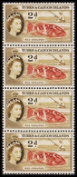 1957. TURKS & CAICOS ISLANDS. Elizabeth Issue 2 D RED GROUPER In -stripe Never Hinged.  (Michel 165) - JF526820 - Turks And Caicos