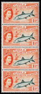 1957. TURKS & CAICOS ISLANDS. Elizabeth Issue 1½ D BONEFISH In 4-stripe Never Hinged.  (Michel 164) - JF526826 - Turks And Caicos