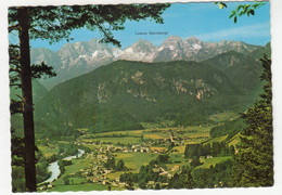 C1118) 5091 UNKEN - Salzburg - Original Farbaufnahme - Fluss Häuser Loferer Steinberge - Unken