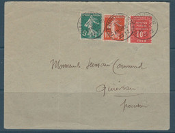 N° 1 VALENCIENNES SUR LETTRE OBLITERE FELDPOSTSTATION RARE - Oorlogszegels