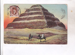 CPA EGYPTE,  THE PYRAMID OF SAQQARA En 1925! (voir  Tampon Au Dos) - Pyramides
