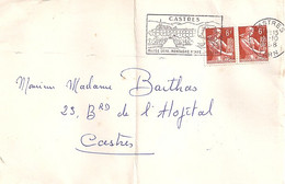 TYPE MOISSONNEUSE N° 1115x2 SUR LETTRE DE CASTRES/13.10.58 - 1957-1959 Oogst