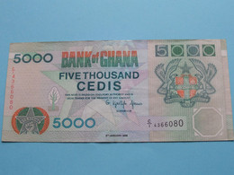 5000 Five Thousand CEDIS - 6 Jan 1995 - C/I 4366080 ( For Grade See SCANS ) Circulated ! - Ghana