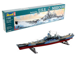 Revell - U.S.S. MISSOURI Mighty Mo US Navy Maquette Cuirassé Kit Plastique Réf. 05092 Neuf NBO 1/535 - Boats