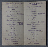 Menu 1939 - Menus