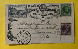 18629 - Luxembourg Carte Postale Par Ballon  08.09.1927 Pour Verviers Cachet D'arrivée Roodt - Storia Postale