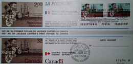 H 12 Lettre Encart Jacques Cartier - Covers & Documents