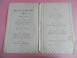 MENU ANCIEN 1887 Diner Du 11 Mai 1887 - Menus