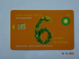 CARTE A PUCE CHIP CARD LAVAGE AUTO BP OFFERTE 6 UNITES - Car Wash Cards