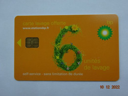 CARTE A PUCE CHIP CARD LAVAGE AUTO BP OFFERTE 6 UNITES - Car Wash Cards