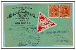 AUSTRALIA - 1935 ' Wreck Rocket Mail ' Cover Used At PIALBA MAHENO-FRASER ISLAND (**) VERY RARE - Storia Postale