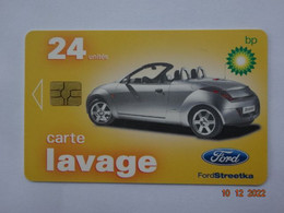 CARTE A PUCE CHIP CARD LAVAGE AUTO BP 24 LAVAGES AUTO AUTOMOBILE FORD COUPE - Car Wash Cards