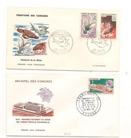 TERRITOIRE DES COMORES ENVELOPPE 1er JOUR ANNÉES 1965/70 - Covers & Documents