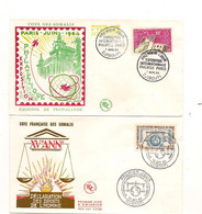 CÔTE DES SOMALIS ENVELOPPES 1er JOUR ANNÉES 1963/64 - Covers & Documents