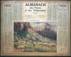 ALMANACH DES POSTES ET DES TELEGRAPHES De 1931 - Tamaño Grande : 1921-40