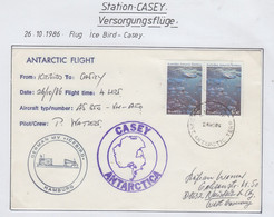 AAT Casey Antarctic Flight From Icebird To Casey 26/10/ 1986 Ca Casey  (CA188) - Lettres & Documents