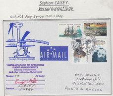 AAT Casey Antarctic Flight (Sikorsky S-76) From Bunger Hills To Casey  Ca Casey 1 DEC 1995 (CA191) - Lettres & Documents