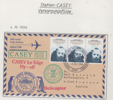 AAT Casey Antarctic Flight Casey Ice Edge Fly-off Ca Casey 4 OCT 1996 (CA192) - Lettres & Documents