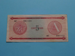 Cinco 5 Pesos > CUBA 1985 - AC 081172 ( Voir / See > Scans ) Circulated ! - Kuba
