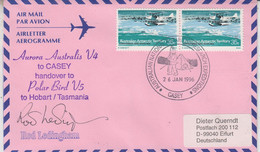 AAT Casey Antarctic Flight Aurora Australis To Casey Qignature Ca Casey 26 JAN 1996,(CA193D) - Briefe U. Dokumente