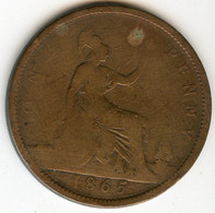 Grande-Bretagne Great Britain 1 Penny 1865 KM 749.2 - D. 1 Penny