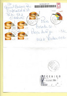 TIMBRES - STAMPS - LETTRE RECOMMANDÉ - MARCOPHILIE - PORTUGAL - 5 TIMBRES AUTO-ADHÉSIFS OISEUX ET AUTRE - Brieven En Documenten