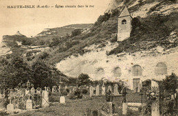 - HAUTE-ISLE (95) -  L'Eglise Creusée Dans Le Roc Et Le Cimetière  -22105- - Haute-Isle