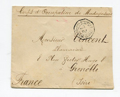 !!! LETTRE DE 1897 POUR GRENOBLE, CACHET CORRESP D'ARMEE DIEGO SUAREZ - Lettres & Documents