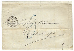 1872 - Lettre De Brussels  Pour Constantinople - Taxe 3 - Au Dos, Kaiserlich Deutsches Postamt + Taxe Crayon Bleu - 1869-1883 Leopold II