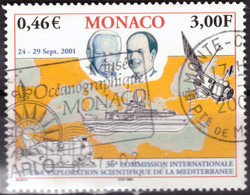 Monaco, 2001, 36e Commission Internationale Pour L'exploration Scientifique De La Méditerranée, 3 F, 0,46 Eur, ⊚ - Oblitérés