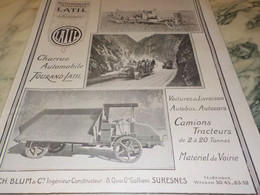 ANCIENNE PUBLICITE SPECIALISTE DU TRACTEUR ET CAMION  LATIL 1920 - Vrachtwagens