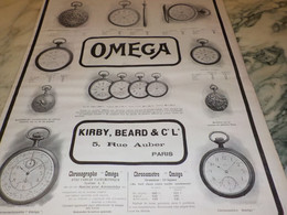 ANCIENNE PUBLICITE AVEC KIRBY MONTRE OMEGA 1902 - Sonstige & Ohne Zuordnung