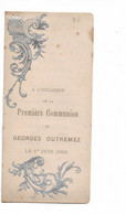 Menu Première Communion Georges Dutremez, Anvers? 1er Juin 1899 Argenté Sur Parchemin - Menus